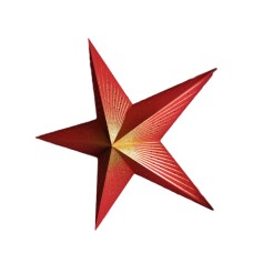 Christmas Xmas Star - 5 Point, Red, Zari-Printed with Thick Prism Design, 80 cms (DELIVERING ONLY IN DELHI)